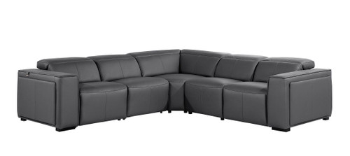 1224 - 5-Piece L-Shaped Sectional Sofa In With 3 Power Recliners & Power Headrests