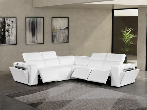1224 - 5-Piece L-Shaped Sectional Sofa In With 3 Power Recliners & Power Headrests