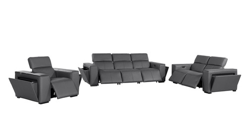 1224 - 6-Piece Modular Power Reclining Sofa, Loveseat & Chair Set In With 6 Power Recliners & Power Headrests