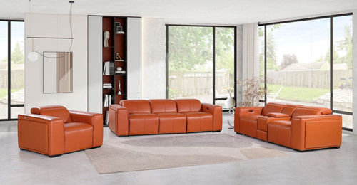 1224 - 7-Piece Modular Power Reclining Sofa, Loveseat & Chair Set In With 5 Power Recliners & Power Headrests