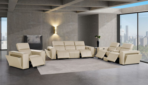 1224 - 7-Piece Modular Power Reclining Sofa, Loveseat & Chair Set In With 5 Power Recliners & Power Headrests