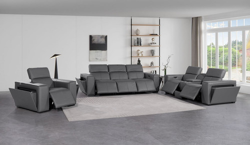 1224 - 7-Piece Modular Power Reclining Sofa, Loveseat & Chair Set In With 6 Power Recliners & Power Headrests