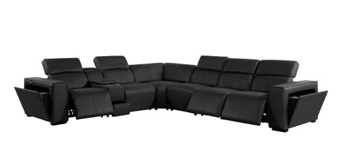 1224 - 7-Piece L-Shaped Sectional Sofa In With 3 Power Recliners & Power Headrests