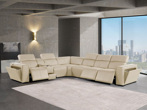 1224 - 7-Piece L-Shaped Sectional Sofa In With 3 Power Recliners & Power Headrests