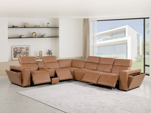 1224 - 7-Piece L-Shaped Sectional Sofa In With 4 Power Recliners & Power Headrests