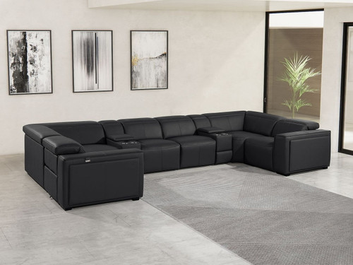 1224 - 8-Piece U-Shaped Sectional Sofa In With 2 Power Recliners & Power Headrests