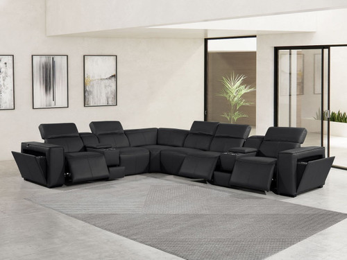 1224 - 8-Piece L-Shaped Sectional Sofa In With 3 Power Recliners & Power Headrests