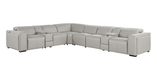 1224 - 8-Piece L-Shaped Sectional Sofa In With 3 Power Recliners & Power Headrests