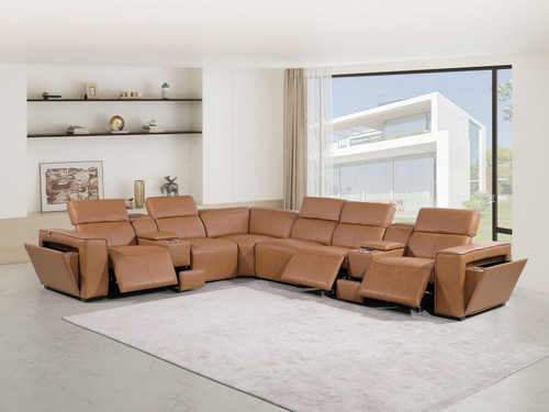 1224 - 8-Piece L-Shaped Sectional Sofa In With 3 Power Recliners & Power Headrests