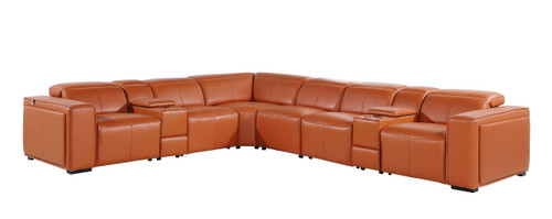 1224 - 8-Piece L-Shaped Sectional Sofa In With 3 Power Recliners & Power Headrests