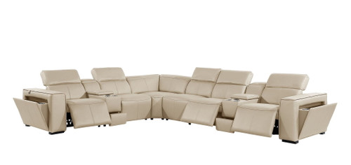 1224 - 8-Piece L-Shaped Sectional Sofa In With 3 Power Recliners & Power Headrests