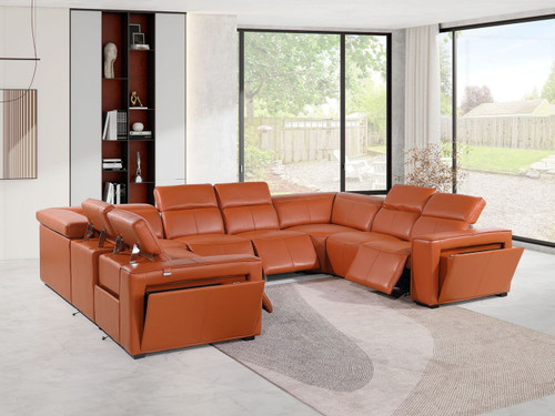 1224 - 8-Piece U-Shaped Sectional Sofa In With 4 Power Recliners & Power Headrests