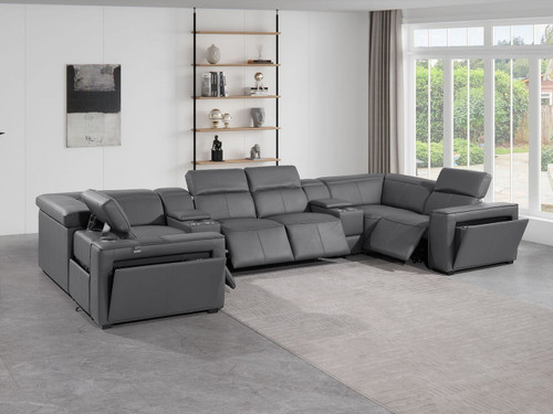 1224 - 8-Piece U-Shaped Sectional Sofa In With 4 Power Recliners & Power Headrest
