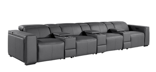 1224 - 7-Piece Modular Power Reclining Sofa In With 4 Power Recliners & Power Headrests