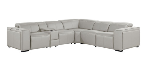1224 - 6-Piece L-Shaped Sectional Sofa In With 3 Power Recliners & Power Headrests