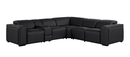 1224 - 6-Piece L-Shaped Sectional Sofa In With 3 Power Recliners & Power Headrests