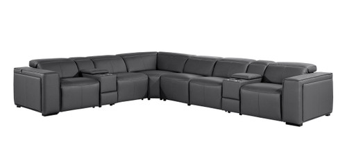 1224 - 8-Piece L-Shaped Sectional Sofa In With 4 Power Recliners & Power Headrests