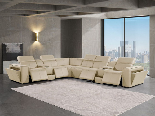 1224 - 8-Piece L-Shaped Sectional Sofa In With 4 Power Recliners & Power Headrests