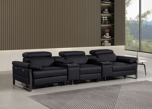 1246 - Modular Power Triple Reclining Dual Console Sofa With Power Reclining Headrests