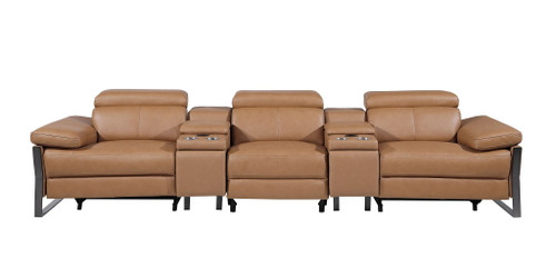 1246 - Modular Power Triple Reclining Dual Console Sofa With Power Reclining Headrests