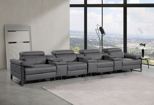 1246 - Modular Power Triple Reclining Triple Console Sofa With Power Reclining Headrests