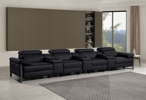 1246 - Modular Power Triple Reclining Triple Console Sofa With Power Reclining Headrests