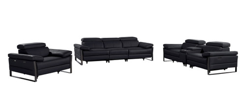 1246 - Modular Power Triple Reclining Sofa, Console Loveseat, And Chair Set With Power Headrests