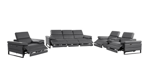 1246 - Modular Power Triple Reclining Sofa, Console Loveseat, And Chair Set With Power Headrests