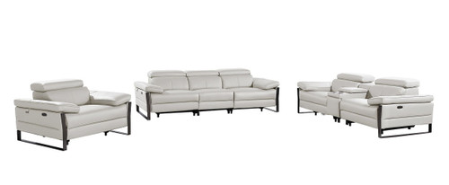 1246 - Modular Power Triple Reclining Sofa, Console Loveseat, And Chair Set With Power Headrests