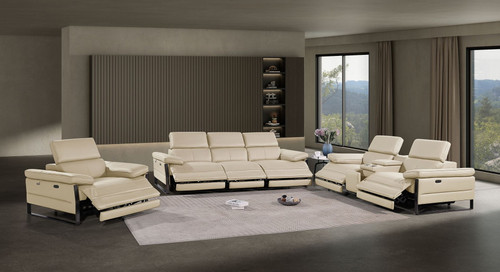 1246 - Modular Power Triple Reclining Sofa, Console Loveseat, And Chair Set With Power Headrests