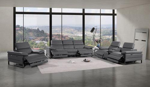 1246 - Modular Power Dual Reclining Sofa, Console Loveseat, And Chair Set With Power Headrests