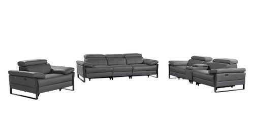 1246 - Modular Power Dual Reclining Sofa, Console Loveseat, And Chair Set With Power Headrests