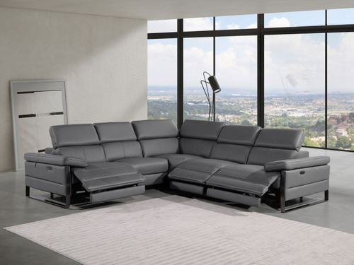 1246 - 5-Piece L-Shaped Modular Power Reclining Sectional With Power Headrests
