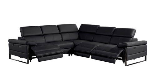 1246 - 5-Piece L-Shaped Modular Power Reclining Sectional With Power Headrests