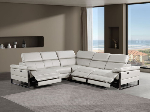 1246 - 5-Piece L-Shaped Modular Power Reclining Sectional With Power Headrests
