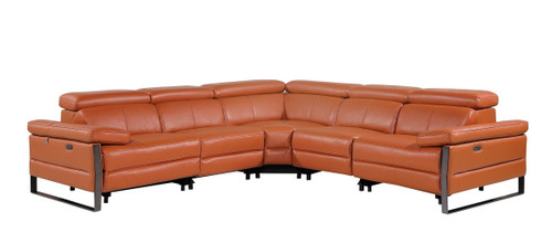 1246 - 5-Piece L-Shaped Modular Power Reclining Sectional With Power Headrests