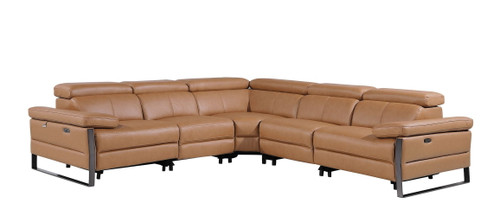 1246 - 5-Piece L-Shaped Modular Power Reclining Sectional With Power Headrests