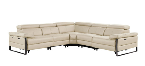 1246 - 5-Piece L-Shaped Modular Power Reclining Sectional With Power Headrests