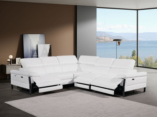 1246 - 5-Piece L-Shaped Modular Power Reclining Sectional With Power Headrests