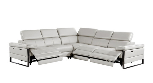 1246 - 5-Piece L-Shaped Modular Power Reclining Sectional With Power Headrests