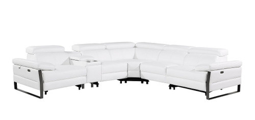 1246 - 6-Piece L-Shaped Modular Power Reclining Sectional With 3 Power Recliners And Power Headrests