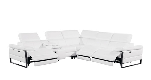 1246 - 6-Piece L-Shaped Modular Power Reclining Sectional With 3 Power Recliners And Power Headrests