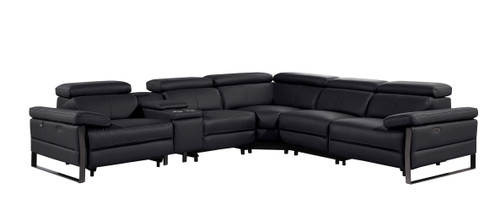 1246 - 6-Piece L-Shaped Modular Power Reclining Sectional With 3 Power Recliners And Power Headrests