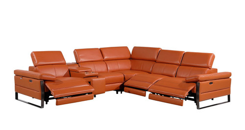 1246 - 6-Piece L-Shaped Modular Power Reclining Sectional With 3 Power Recliners And Power Headrests