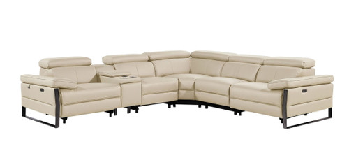 1246 - 6-Piece L-Shaped Modular Power Reclining Sectional With 3 Power Recliners And Power Headrests