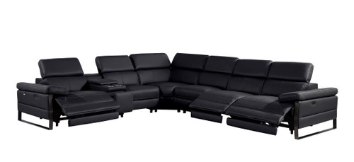1246 - 7-Piece L-Shaped Modular Power Reclining Sectional With 3 Power Recliners And Power Headrests