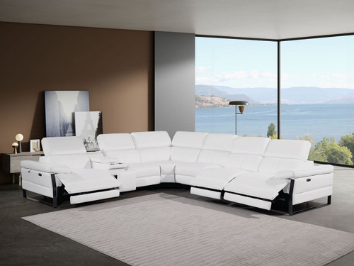 1246 - 7-Piece L-Shaped Modular Power Reclining Sectional With 3 Power Recliners And Power Headrests