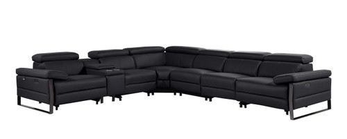 1246 - 7-Piece L-Shaped Modular Power Reclining Sectional With 3 Power Recliners And Power Headrests