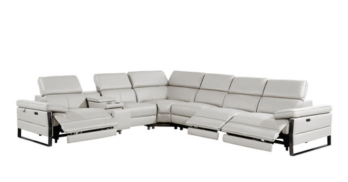 1246 - 7-Piece L-Shaped Modular Power Reclining Sectional With 3 Power Recliners And Power Headrests