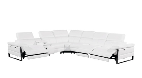 1246 - 7-Piece L-Shaped Modular Power Reclining Sectional With 3 Power Recliners And Power Headrests